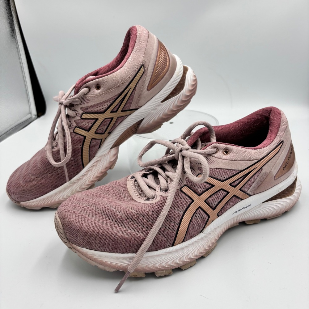ASICS Gel Nimbus 22 Women's Running Shoes Pink Rose Gold  Sz 8